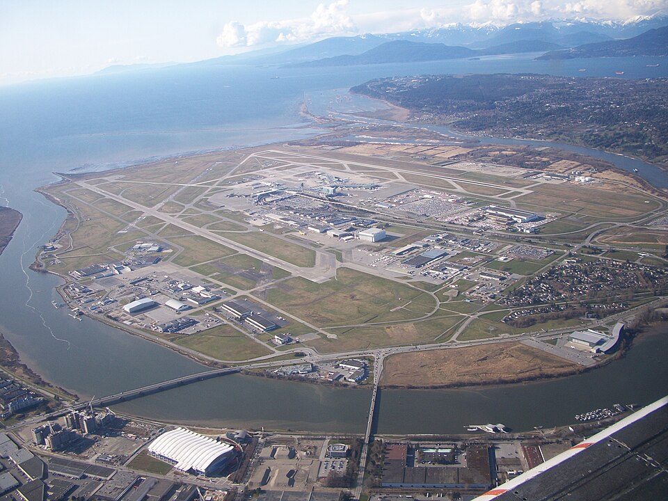 Aerial view of Vancouver International Airport